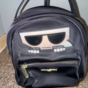 Karl Lagerfeld Black Backpack NWT